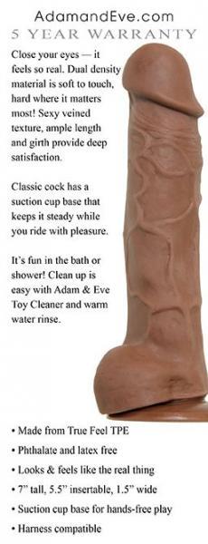 Adam's True Feel Cock Brown Dildo