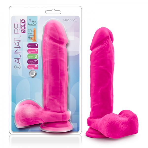 Au Natural - Bold - Massive - 9in Dildo - Pink